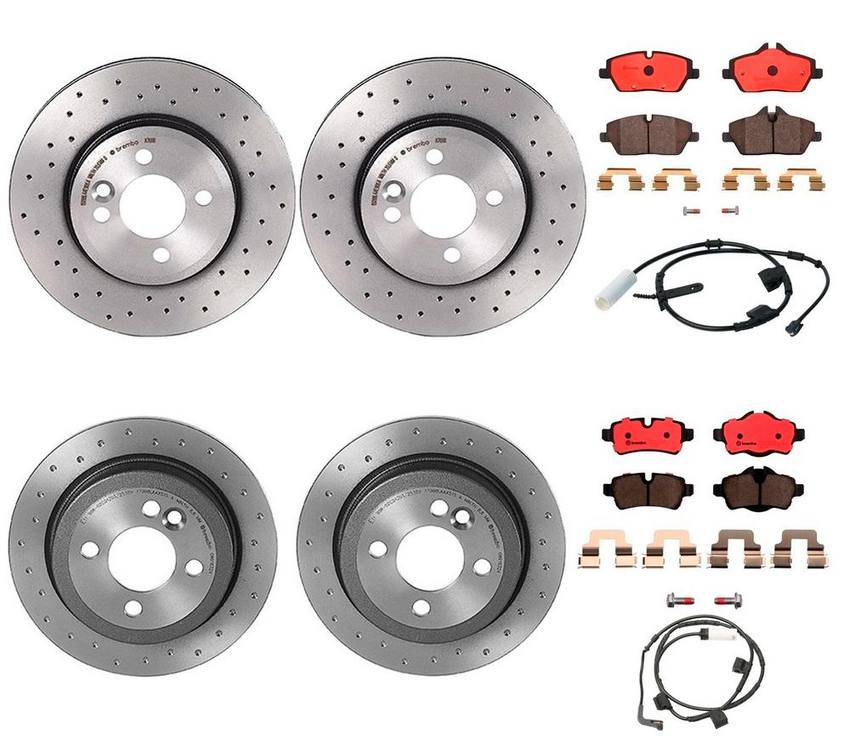 Brembo Brake Pads and Rotors Kit - Front and Rear (280mm/259mm) (Xtra) (Ceramic)